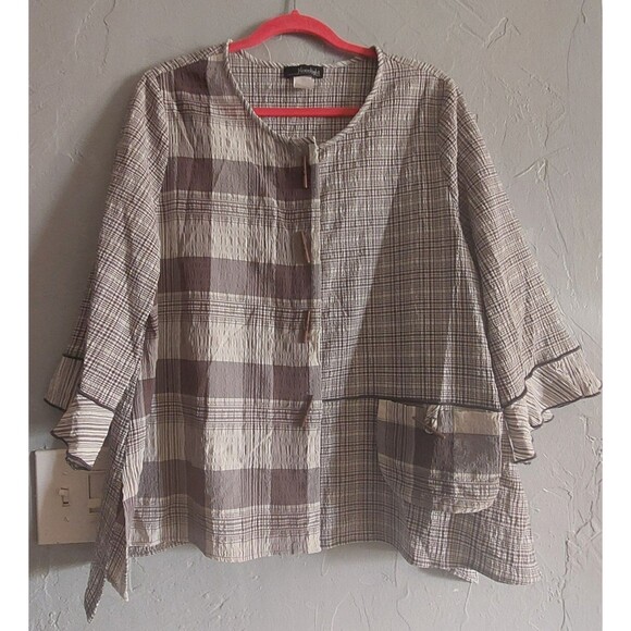 Mooonlight Tops Women Size L, Plaid,21 Inch Of Armp To Armp. - Picture 8 of 12